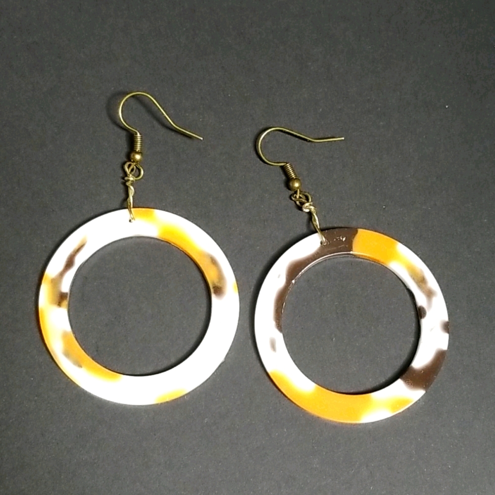 Handmade Cowhide print earrings